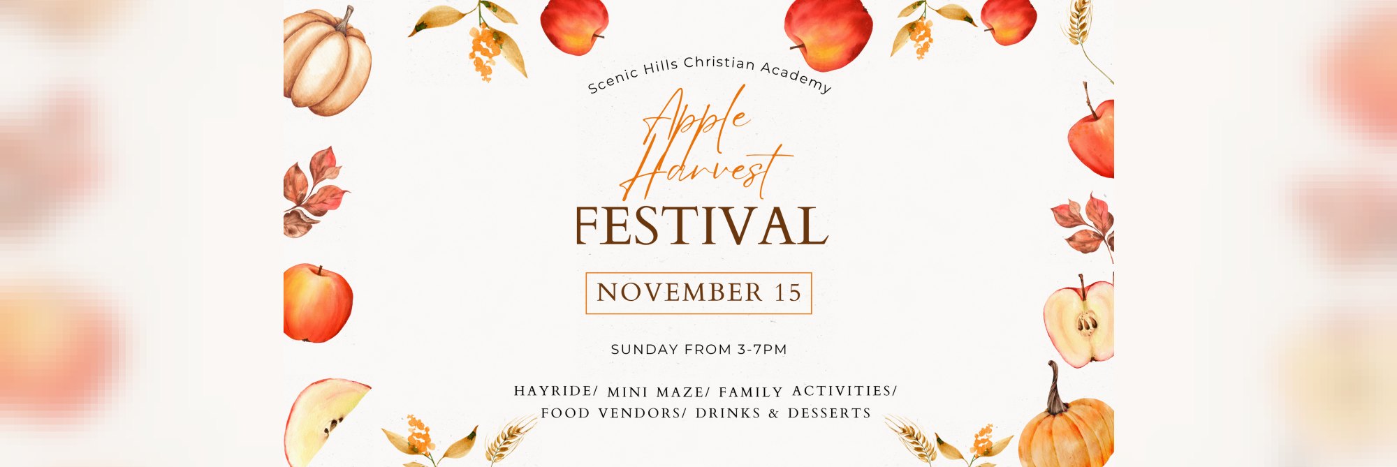 Apple Harvest Festival - Sunday November 15, 3-7pm